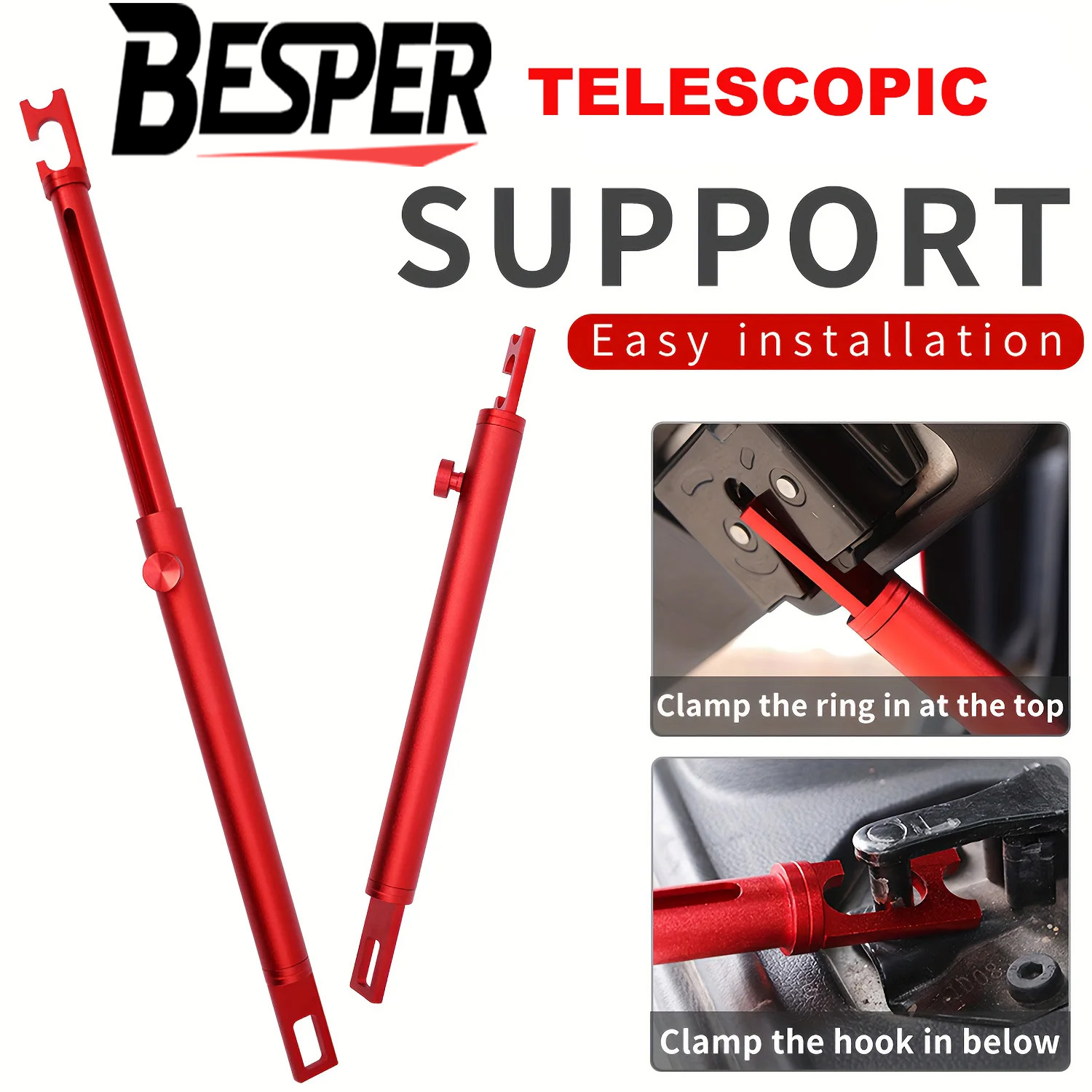 Dent Repair Puller - 伸縮式車のへこみ修理サポートバー アルミニウム合金 研磨、トランク/ドア/ボンネットの固定、車両修理ツールに最適