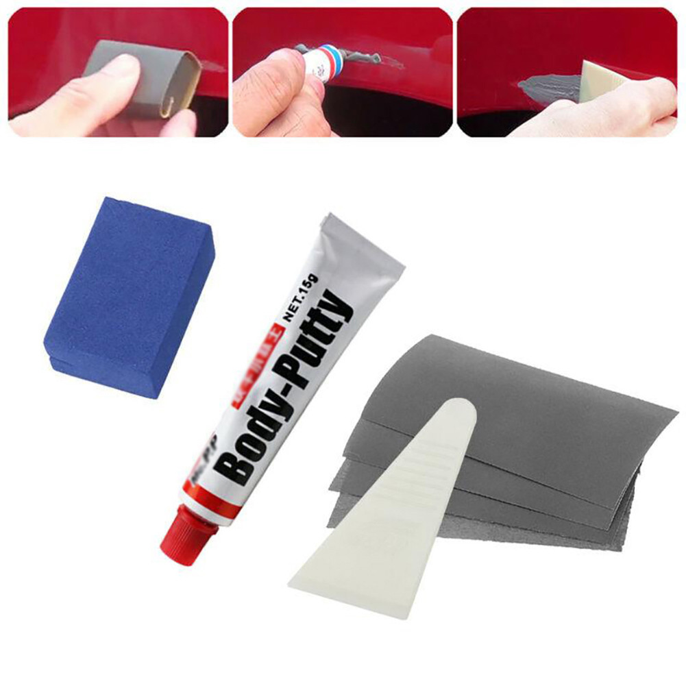 Dent Repair Puller - スクレーパー、アシスタント付きの車のボディパテキット歯の充填、レベルアップ修理ツールセット、耐久性のあるグリースのある実用的なツール、高品質、新品、15g